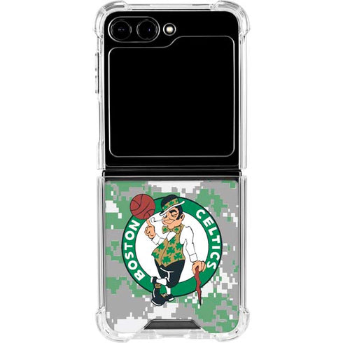 NBA Boston Celtics Digi Camo Galaxy Z Flip6 Clear Case